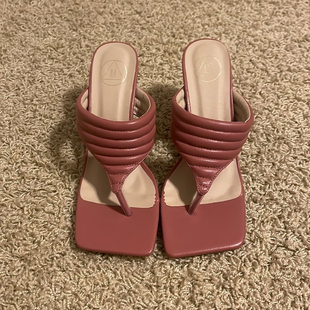 Misguided pink slides with heel. Size 7.5 38 EUR
